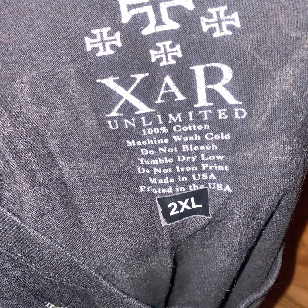 XAR Unlimited Skull & Cross Long Sleeve Top - Black with lots of Rhinestones - Picture 3 of 4